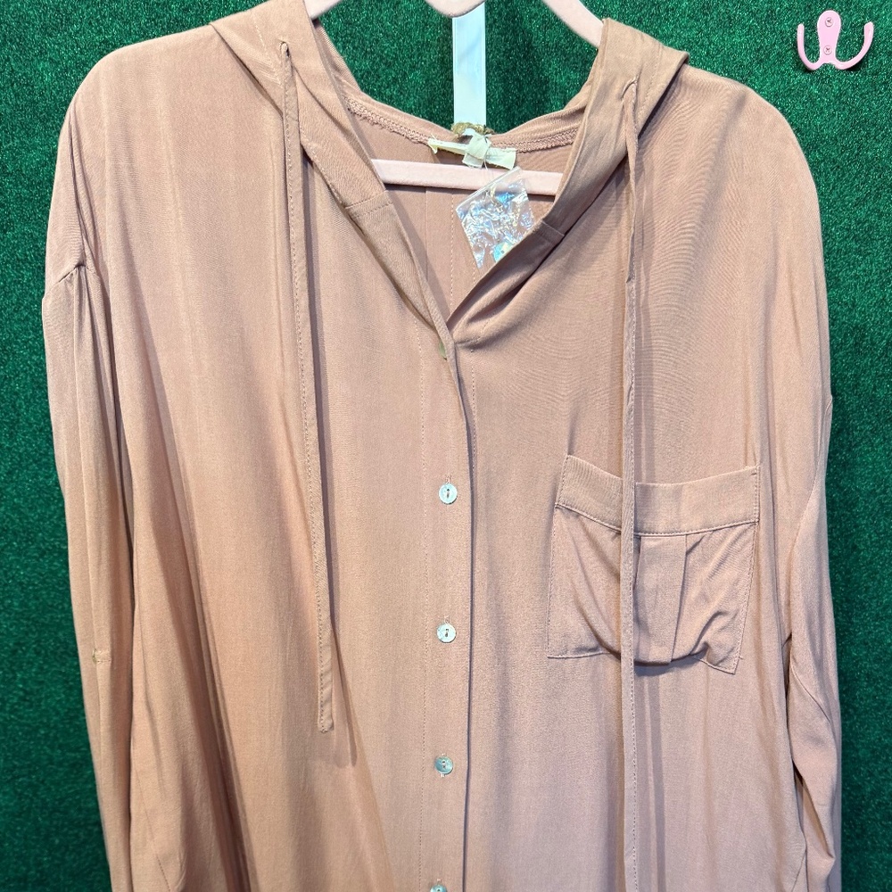 153 Nwt Easel Roll-Up Sleeves Button Down Silky S… - image 2